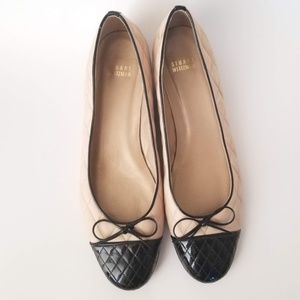 Stuart Weitzman quilt two tone flats